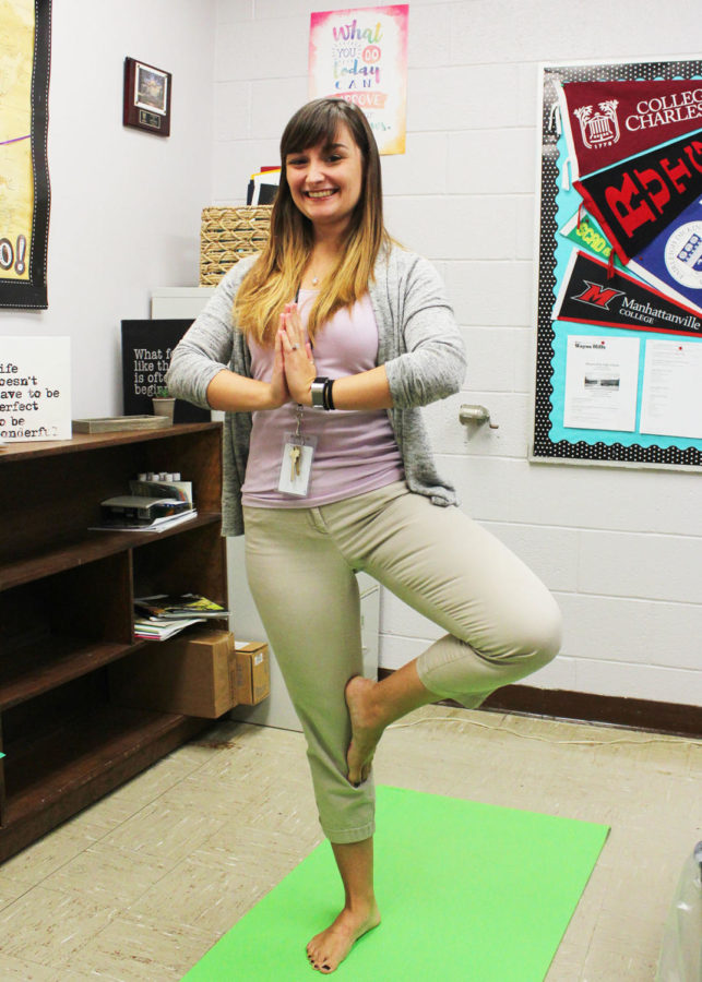 Ms. Venezia starts her day off with a yoga session