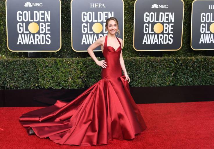 Holly+Taylor+on+the+red+carpet+at+the+2019+Golden+Globe+Awards.+Source%3A+Newsweek