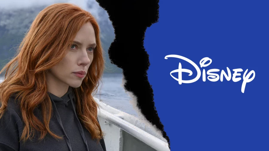 Scarlett Johansson and Disney Logo