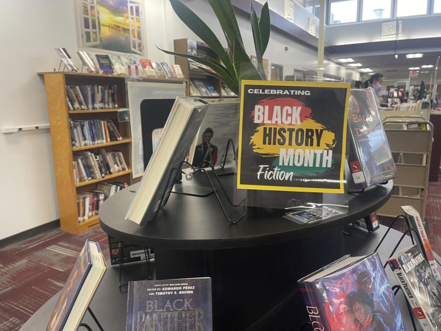 The+librarys+display+for+Black+History+Month+-+showcasing+diverse+narratives.+