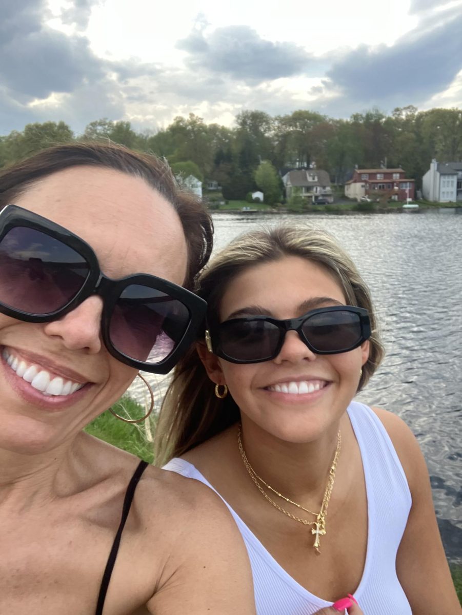 chelsey and her mom enjoying a nice spring walk!