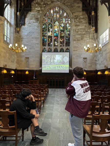 Seniors Luciano Garcia and Aiden Cannizzaro visiting Fordham University! 