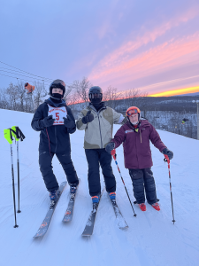 Jaden skiing with his teammate, and former coach!